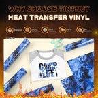 Tintnut Black Blue Flame Heat Transfer Vinyl, stretch washable, suitable - Image 3