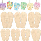 COCHIE Summer Slippers Wood Crafts to Paint Set of 24, Slipper Unfinished by COCHIE