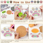 8 PCS Diamond Art Coasters Kit, Cute Paw-Shaped Diamond Painting Coasters - Image 7