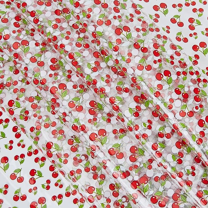Printed TPU Jelly Faux Leather Fabric, 47.2 x 11.8 Inch Transparent Clear Jelly by letsinstyle