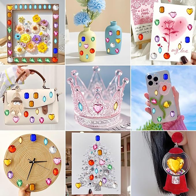120PCS Craft Gems Jewels, Colorfull Acrylic Flatback Rhinestones - Image 7