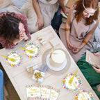 Tevxj 96 Pieces Happy Birthday Party Plates Napkins Boho Decorations Gold - Image 7