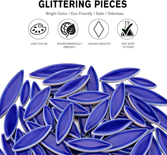 Yoption Petal Mosaic Tiles for Crafts, 200g Flower Leaf Ceramic Mosaic Tiles - Image 5