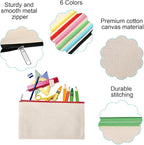 12 Pieces Cotton Canvas Makeup Bag, Blank DIY Craft Bag - Image 6