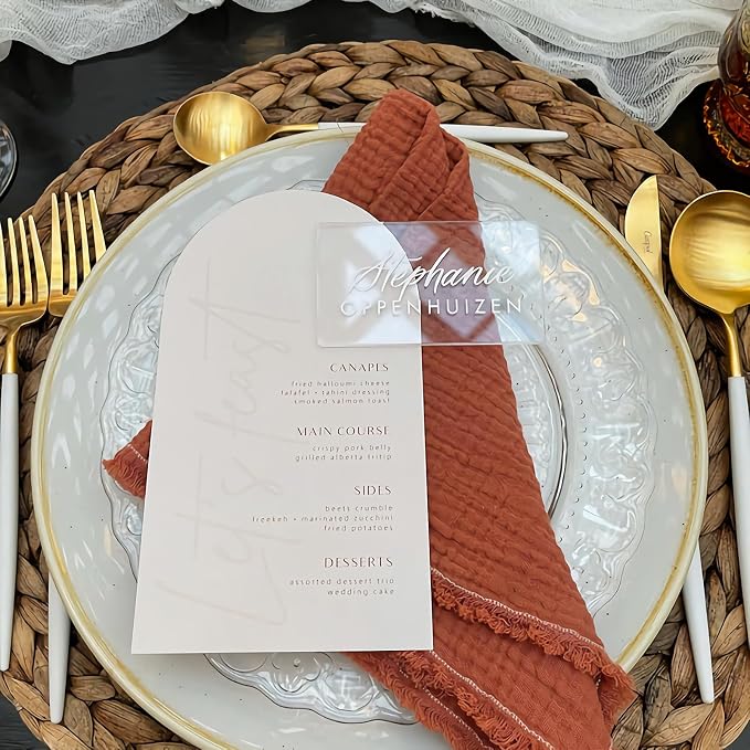 KAITELA 36 Pcs Clear Acrylic Place Cards 4" x 2.5" Rectangle Blanks | - Image 6
