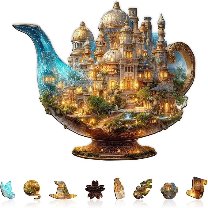 Gifts for Women Men Magic Lamp World Puzzles Adults Gift Wooden 75 Pieces 8.5 * by Jollitot