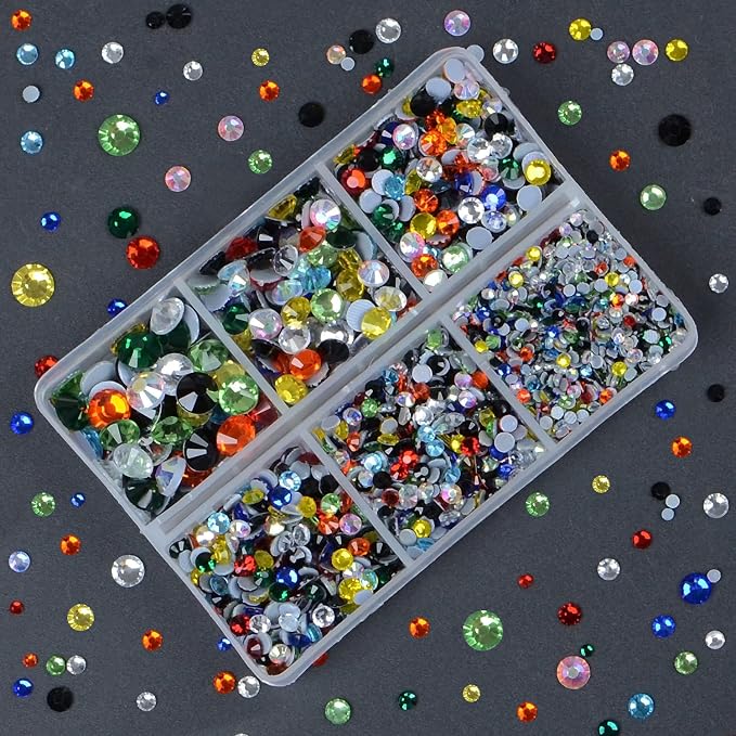 4000Pcs Mixed Size Hot Fix Round Crystals Gems Glass Stones Hotfix Flat Back - Image 5