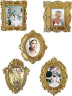Gold 4x6 Picture Frame Set of 5 Vintage 4 by 6 Photo Frames by mozhixue