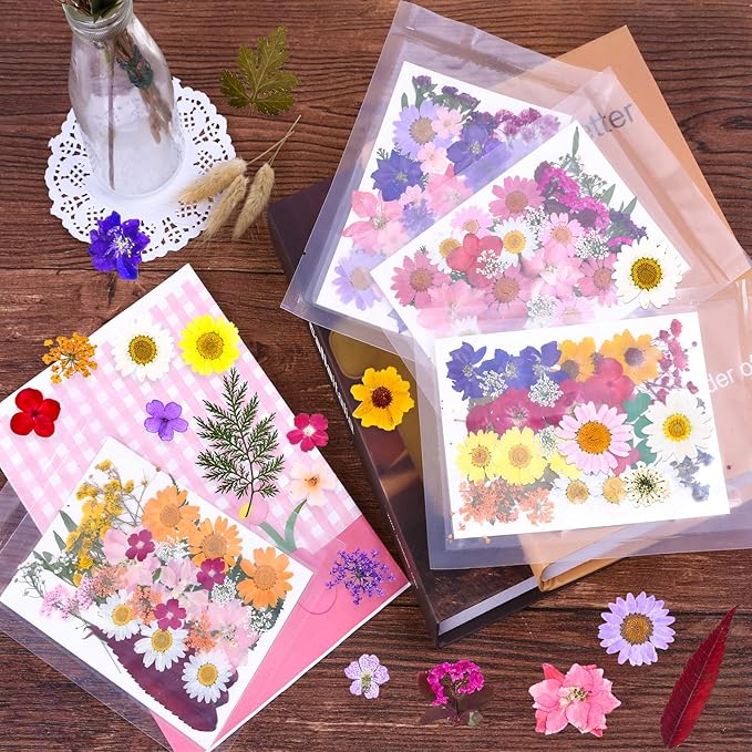 140 Pcs Dried Pressed Flowers for Resin, Real Pressed Flowers Dry Leaves Bulk - Image 7