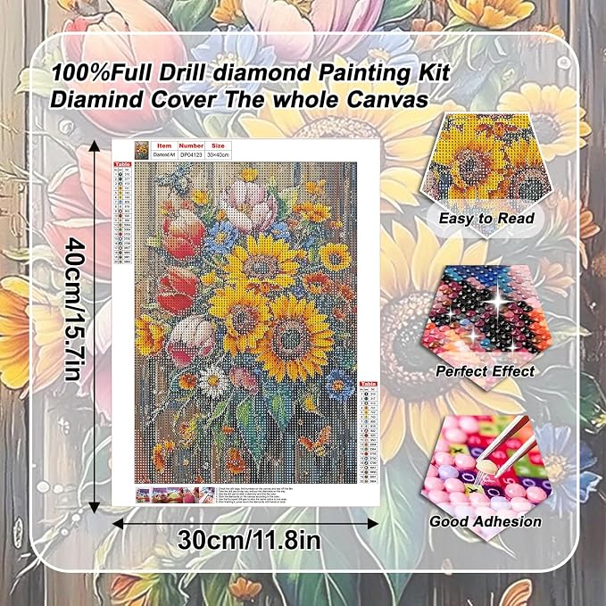 VeGuude Flowers Diamond Art Kits - Image 3