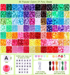 4000Pcs 84 Colors Pony Beads for Bracelet Making Kit, Rainbow Kandi Beads - Image 2