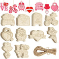 80PCS Wooden Heart Ornaments to Paint Valentine's Day Craft, 10 Styles DIY by Sophena