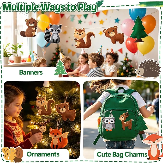 CiyvoLyeen Woodland Animals Craft Kit Kids DIY Crafting and Sewing Set Woodland - Image 5