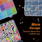 CGCG 3-Pack 18-Grid Clear Plastic Beads Organizer Box 7.9x5.8 | Multi - Image 7