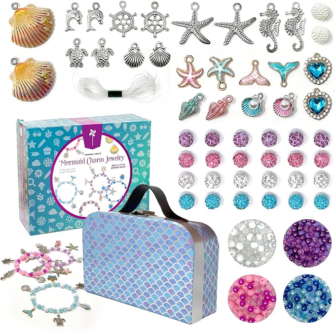 Pinwheel Crafts Mermaid Charm Bracelet Making Kit by PinwheelCrafts