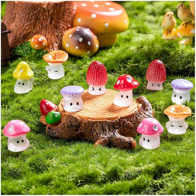 48 Pcs Mini Cute Resin Mushroom Statue Fake Miniature Mushroom Figurines - Image 3