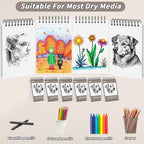 6 Pcs Sketch Book Bulk 5.5 x 8.5 In 600 Sheets Top Spiral Bound Sketch Pad - Image 3