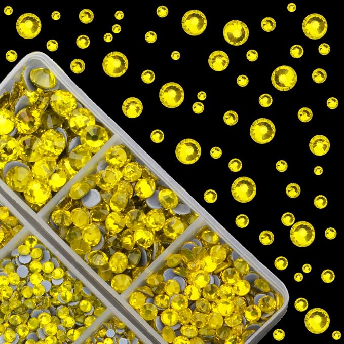 4000pcs Mixed Size Hot Fix Round Crystals Gems Glass Stones Hotfix Flat Back - Image 2