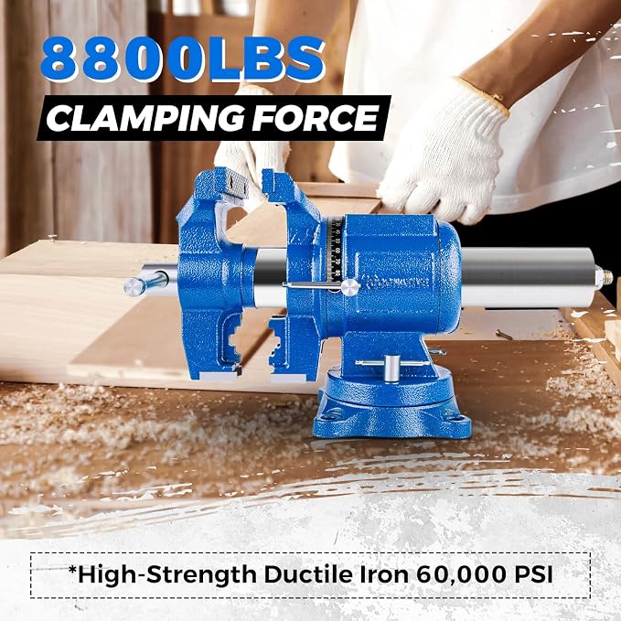 5-Inch Heavy Duty Bench Vise Ductile Iron Bench Vise 360° Multi-Purpose Bench - Image 2