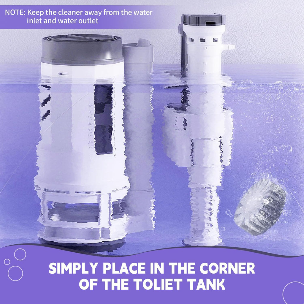 Toilet Bowl Cleaner Tablets, Automatic Toilet Bowl Cleaners, Long-Lasting Toilet Tabs Drop in Tank for Deodorizing & Descaling, Purple, 40 Packs