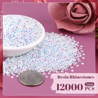 12000PCS 2mm Resin Jelly Rhinestones in Bulk, Bedazzling Flatback Crystals - Image 2