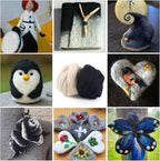 100G Needle Felting Wool Black Wool Roving - Image 3