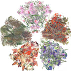 pengxiaomei 200 Pcs Floral Scrapbooking Vintage Stickers, Self-Adhesive Flowers by Pengxiaomei