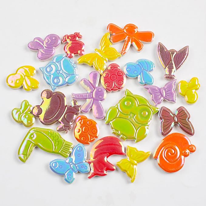 400g DIY Craft Ceramic Mosaic Tiles Flower Animal Mosaic Insect - Image 7