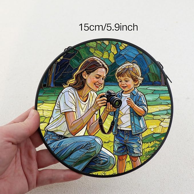 Personalized Stained Glass Sun Catcher, Custom Photo Family Portrait Window - Image 8