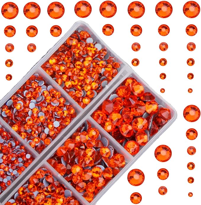 4000pcs Mixed Size Hot Fix Round Crystals Gems Glass Stones Hotfix Flat Back by MASSIVE+BEADS