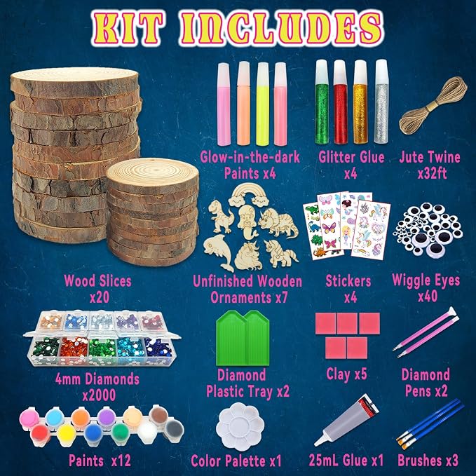 klmars Kids Wooden Painting Kit-Glow in The Dark-Arts & Crafts Gifts - Image 4