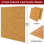 2 PCS 10 x 10 inch Glitter Colored Plexiglass Acrylic Sheets - Image 2