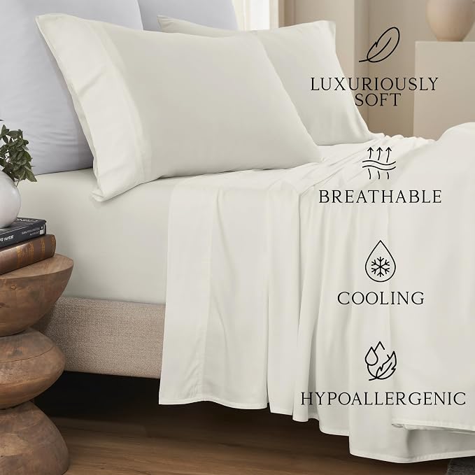 Karissa Mae Cooling Bamboo Viscose Standard Size Pillowcase Set | 100% - Image 2