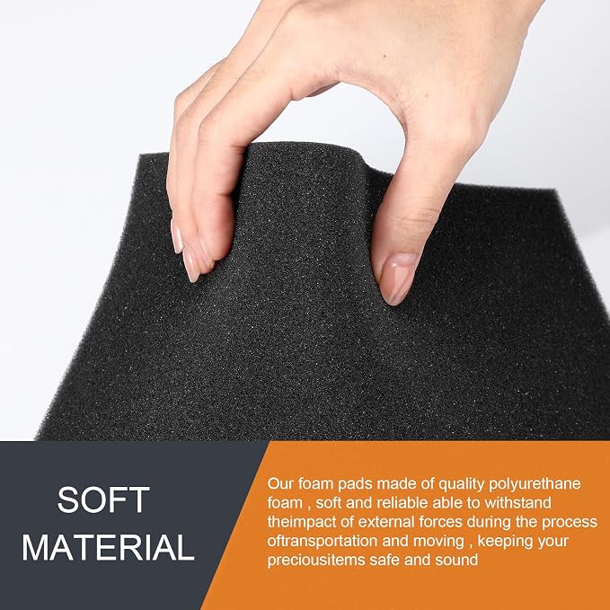 Pangda 2 Pcs Black Foam Pad 12 x 12 x 0.25 Inches Cuttable Polyurethane Foam - Image 5