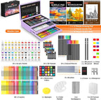 Soucolor Art Supplies, Watercolor Pad, Sketch Book, Acrylic Paint, Pencils - Image 2