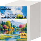 Threvortax 200 PCS Watercolor Paper 8.5x11 Inch 105LB/230GSM Cold Press Water by Threvortax