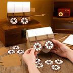 Motipuns 24 Pcs 3D Western Covered Wagon Craft Kit Toy Wagon - Image 5