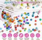 XSEINO About 1200+ PCS 6mm Ink Style Glass Beads Bracelet Making Kit, 24 - Image 4