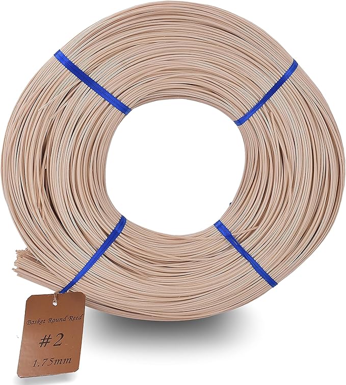 Basket Round Reed #2 1.75mm 1-Pound Coil Basket Weaving Cane by VFULIE