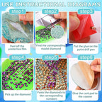 UPINS Ocean Diamond Art Painting Coaster Kit, Non Slip Coaster Art Supplies - Image 3