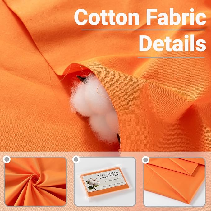 100% Combed Cotton Fabric by The Yard, 66 inches Wide, Premium Soft Breathable - Image 2