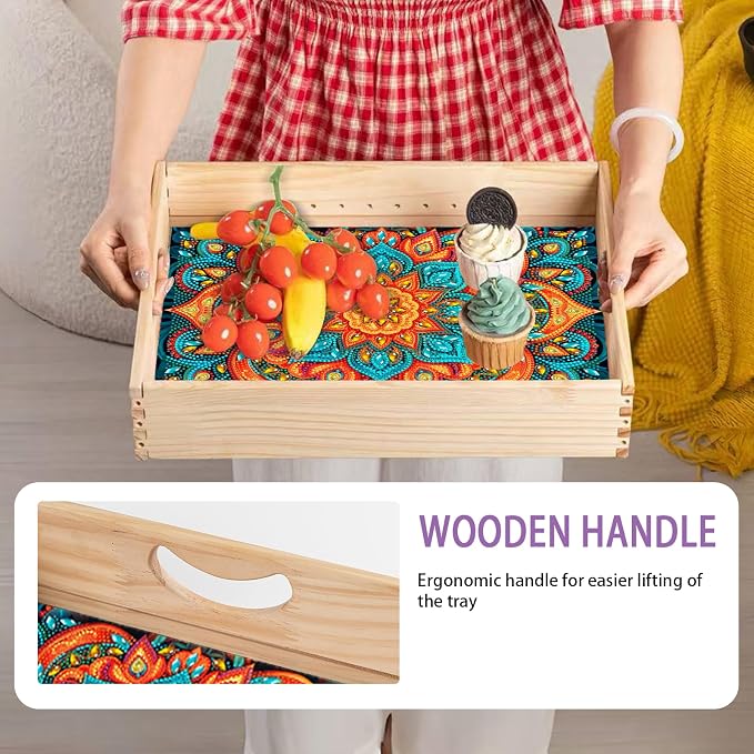 EWJRNSF Diamond Art Kits for Adults Wooden Serving Trays - Image 6