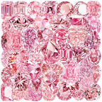 50Pcs Pink Transparent Aesthetic Gem Stickers by Unknown