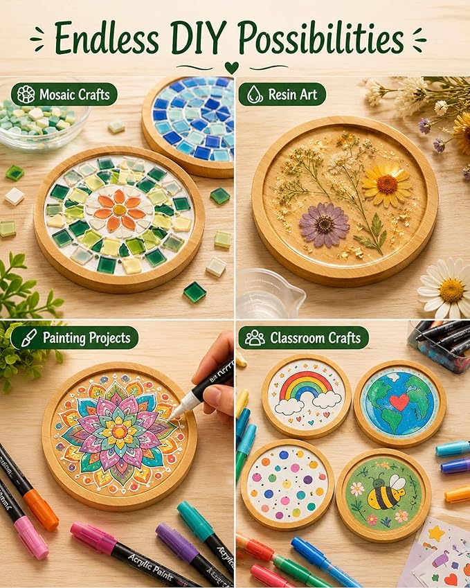 Bamboo Coasters for Crafts, DIY resin projects, classroom crafts, group - Image 3