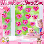 32 Sets Valentines Day Heart Suncatchers Craft Kit DIY Window Stained Glass - Image 5