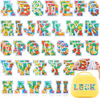 WILLBOND 52 Pcs Hawaii Luau Alphabet Patches 2.8 Inch Self Adhesive Letter by Willbond+Technology+Limited