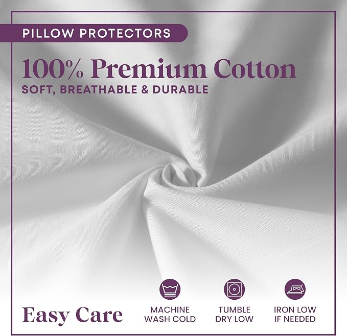 CirclesHome Pillow Protectors 4 Pack Standard Zippered - Image 4