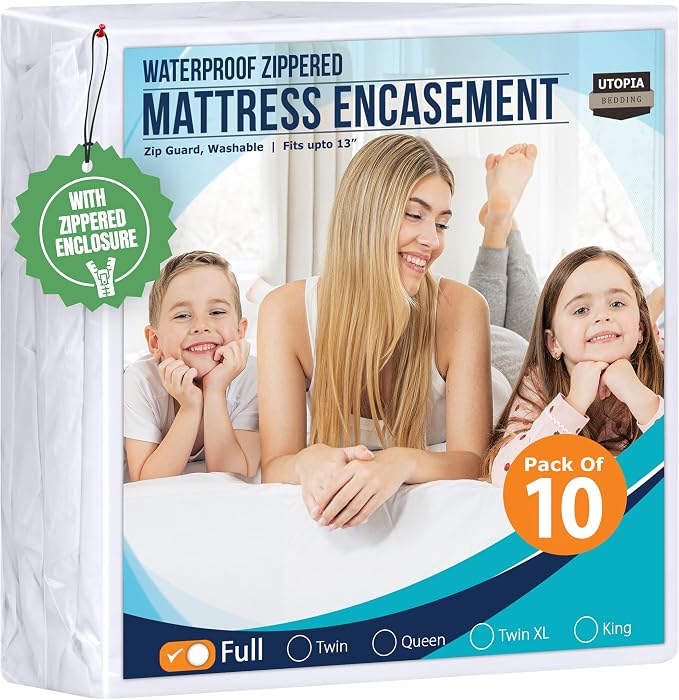 Utopia Bedding Mattress Protector Zippered Full Size, 100% Waterproof Bed Bug by UTOPIABEDDING