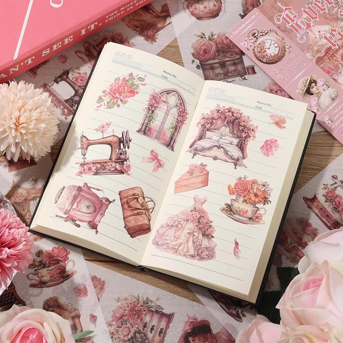 Vintage Ephemera Sticker 24 Sheets precut 300 washi Stickers Paper People - Image 5