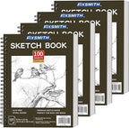 FIXSMITH 9"X12" Brown Sketch Book, 400 Sheets Spiral Sketchbook, Acid Free by FIXSMITH